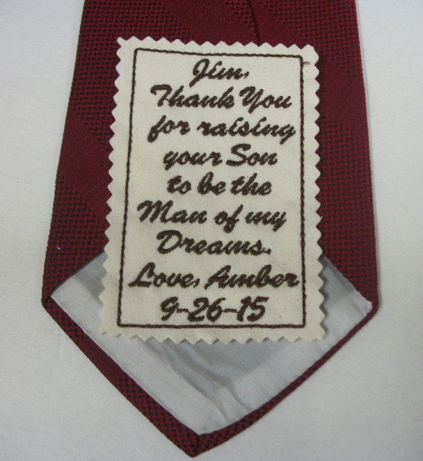 Photo Wedding Tie Patch bride to father bride to groom photo gift custom patch