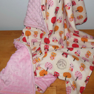 Owls and Trees Minky Baby Blanket