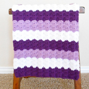 Purple Crochet Baby Blanket - Baby Shower Gift for Girls - Hand Made Baby Blanket - Machine Washable Baby Blanket - Crochet Baby Afghan