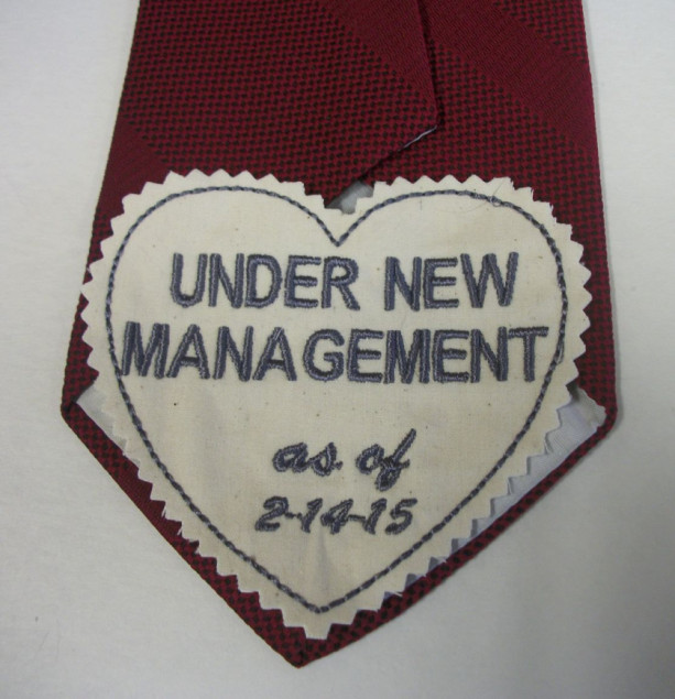 Custom Embroidered Heart Tie Patch.For the Groom.
