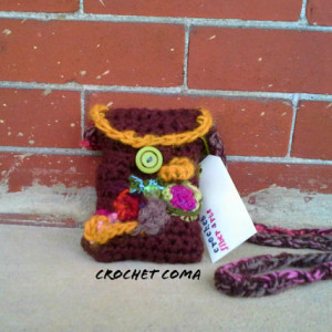 Crochet Purse, Crochet Handbag, Freeform Crochet Clutch, Multicolored Purse With Button, Handbags By Crochet Coma