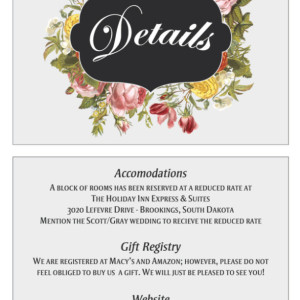 Traditional Wedding Invitation Set - Custom Design - Printable / Printed - Flowers - RSVP Card - Info Card - Menu - Premium Linen Card Stock