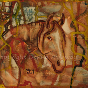 Original horse painting, watercolor, by Donna Ridgway.