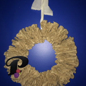 Custom Monogramed Woven Burlap Wreath, Handmade, Personalized, Wall Hanging, Home Decor