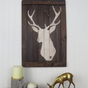 Rustic deer/stag wall art set of three or individual