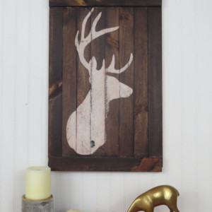 Rustic deer/stag wall art set of three or individual