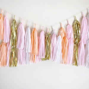 Lady Slipper Tassel Garland // Valentine's Day // Gold Confetti // Confetti Systems // Pink Peach White // Party Decor
