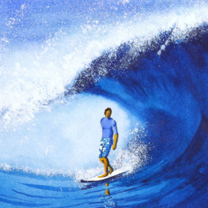 Surf Art, Surfer Art Print, Ocean Wave Art, Water Art, Tropical Art Print, Beach Artwork, Surfing, Hawaii Art, Surfboard Art, Surf board