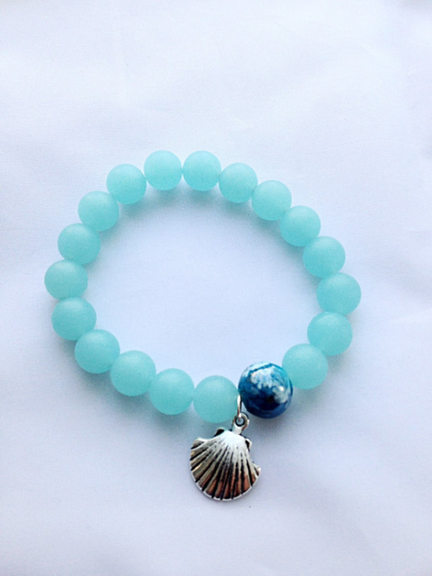 Blue frosted glass Blue  glass Bracelet Frosted glass bracelet Glass bracelet 