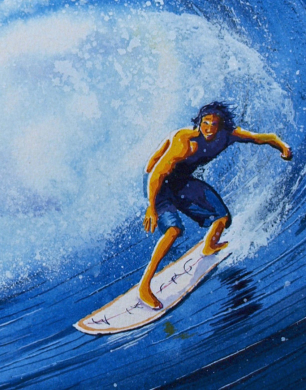 FREE SHIPPING Surf Art Surfer Art Print Hawaii Art