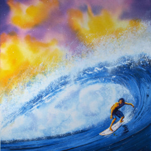 Surf Art, Surfer Art Print, Beach Art, Ocean Wave Art, Water Art, Tropical Art, Surfing, Hawaii Art, Surfboard Art, Surf board, Sunset Art