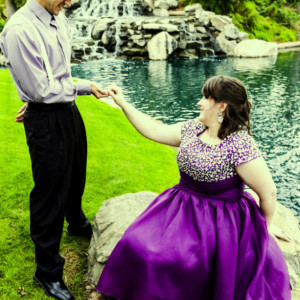 Julia Purple Modest Prom Dress