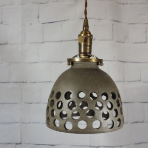 Handcrafted Stoneware Pottery Hanging Pendant Ceiling Light