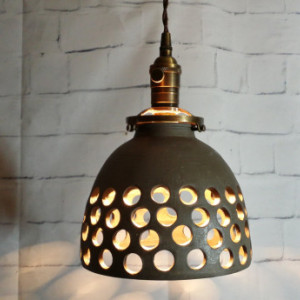 Handcrafted Stoneware Pottery Hanging Pendant Ceiling Light
