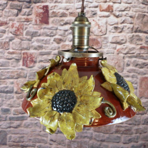Pendant Light HandMade Hand Sculpted Sunflowers Pottery Ceiling Light. Are you remodeling or have a restaurant?