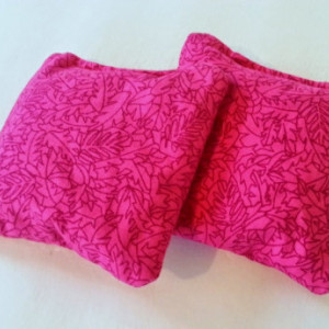 Boo boo bag, hot cold rice bag, ice pack, heat pad, hot pack - hot pink, set of 2