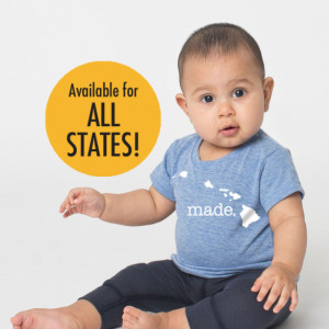 All States and Washington DC 'Made.' Tri Blend Baby T-Shirt - Infant Boy and Girl Tee