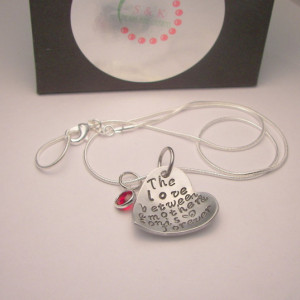 The  love between a mother and son is forever, custom hand stamped  necklace