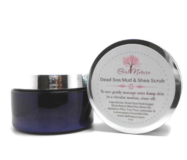Dead Sea Mud Sugar Scrub with Shea Butter , Lavender , Lemongrass , Tea Tree Oil