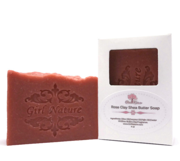 Rose Clay Soap Luxury Soap with Shea Butter