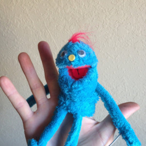 8" tall! Tiny Handmade OOAK ultimate Finger puppet Puppet Monster Custom Fun for Everyone full-body soft sculpture doll