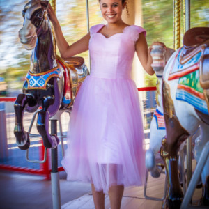 Desirae Pink Tulle Modest Prom Dress