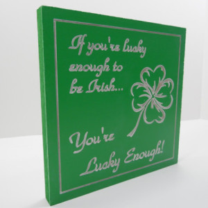 Carved and Painted Irish Luck Shamrock Sign Meme