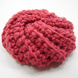 3 Pack Crochet Dish Scrubbies Brown, Red, and Pink
