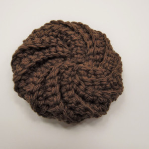 3 Pack Crochet Dish Scrubbies Brown, Brown and White Spiral, and White