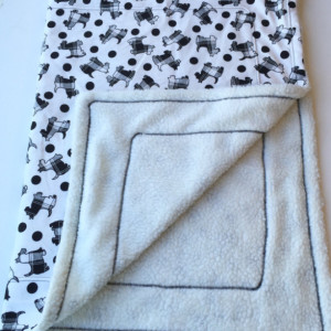 Scottie Dog Blanket, Pet Blanket, Scotty Baby Blanket, Dog Throws, Gifts for Baby Showers, Scottie Dog Pattern, Scottish Terrier Blanket