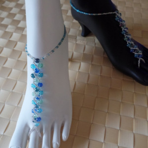 Beautiful Exotic Waters Barefoot, Soleless Sandals, Sexy, Dressy, Classy, Handmade item, made to order