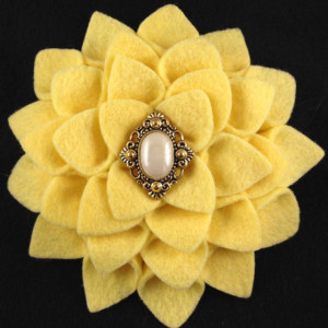 Handmade Dahlia Felt Flower Brooch Pin / Clip / Hair Clip - 2 Flowers