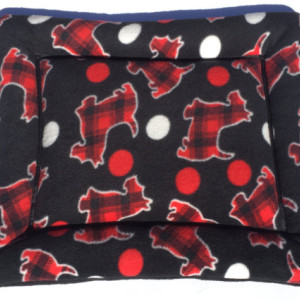 Scotty Dog Bed, Dog Crate Pads, Small Puppy Mat, Small Crate Pad, Fleece Pet Bed, Scottie Dog Bed, Scottie Dog Fabric, Chair Cushion