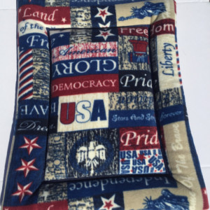 Patriotic Dog Cat Bed, Crate Pads, Small Pet Mat, Fleece Couch Cushion, USA Made Dog Bed, 4th of July, Patriotic Gifts