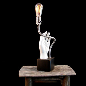 Lighting - Table Lamp - Upcycled Mannequin Hand Lamp