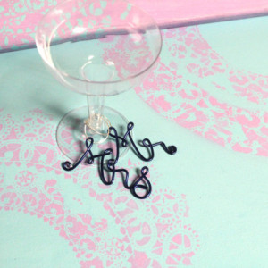 Mr and Mrs Wine Charms, Wedding Charms for Wine Glass