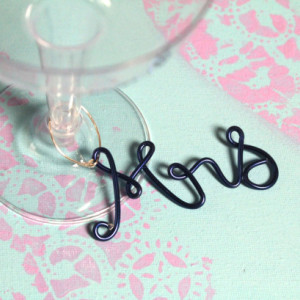 Mr and Mrs Wine Charms, Wedding Charms for Wine Glass