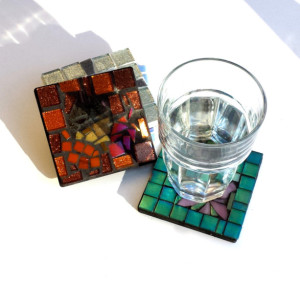 Mosaic Art Coasters of the Four Seasons, Spring, Summer, Fall, and Winter. Nice Mothers Day Gift.