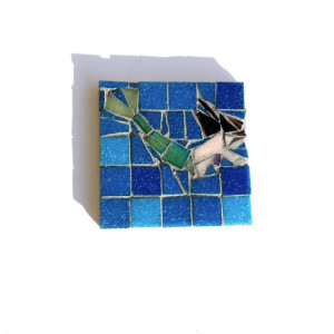 Mosaic Sealife Coaster Set. Ocean Mosaic Art Beach House Decor. Mermaid, Turtle and Seashell Artwork Vacation Home Accessories.