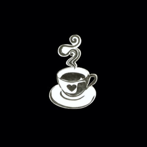 Latte Cup Brooch, Coffee Lover Gift, Handmade White Acrylic Vanilla Jewelry