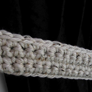 Curtain Tiebacks Set, One Pair Off White Tweed w/ Black & Brown, Basic Drapery Tie Backs, Thick Drapes Holders, Chunky Crochet Knit..Ready to Ship in 3 Days