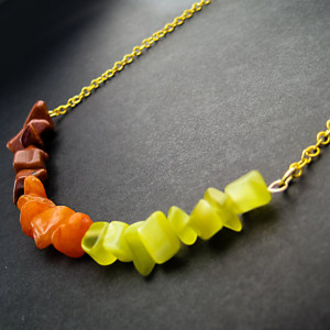 Orange Gold Ombre Necklace