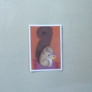 Squirrel Nibbles the Color Wheel- Internalizing Aqua Marine 5X7 Art Print
