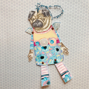 Pug Angel Art Paper Doll - Personalized option