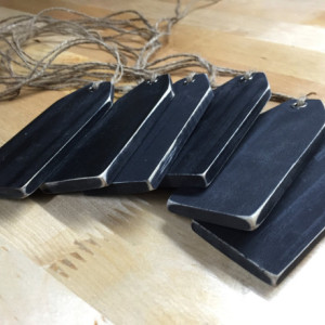 Wood Chalkboard Tags, Distressed - Double Sided