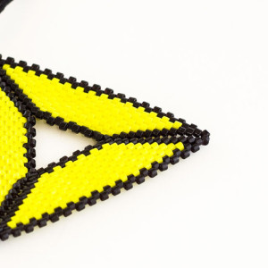 Beaded Triangle Necklace // Yellow and Black // Beadwork