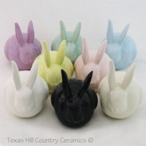 Lavender Bunny Ceramic Cotton Ball Holder Rabbit Cotton Keeper for Bath Vanity