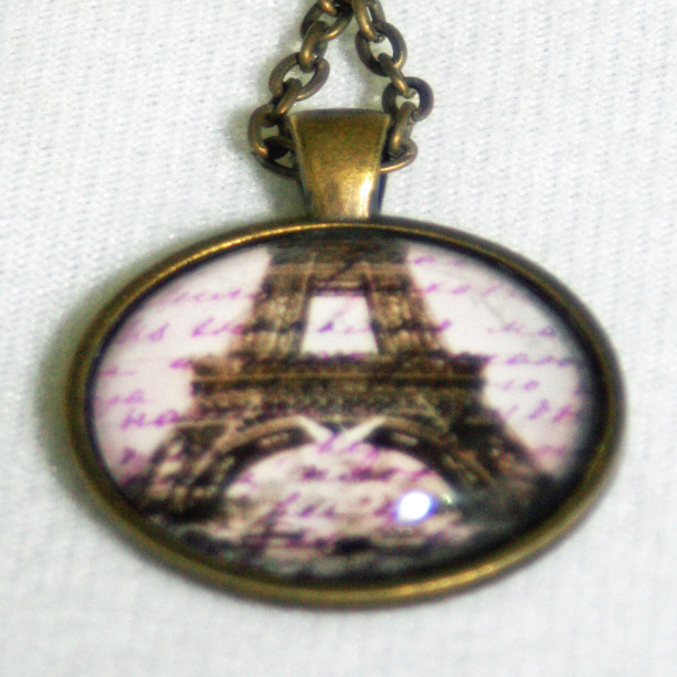 Eiffel Tower Vintage-Inspred Brass Necklace