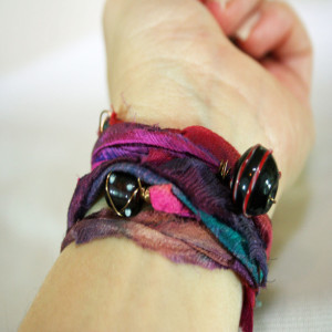 Sari Silk Bohemian Chic Gypsy Chic Wrap Bracelet Jewelry