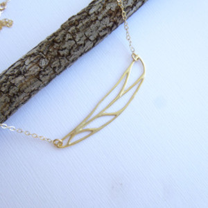 Gold Dragonfly Wing Necklace